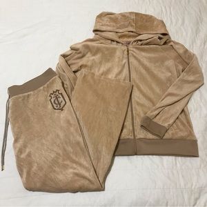 Juicy Couture Vintage 2 Piece Tan Tracksuit Hoodie & Pants